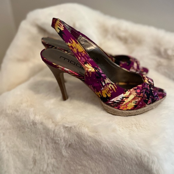 MODA Slingback Peep-Toe Heels - Multi-Color - Size 8.5 - Picture 11 of 13
